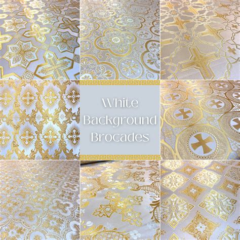 a beautiful place crosses with metallic fabric|Simple metallized brocades 180cm. gold with white .